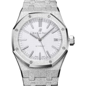 오데마피게 로얄오크 Frosted Selfwinding 41mm 15410 Full Frosted Steel White Dial[APS]
