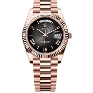 롤렉스 데이데이트 40mm Counterweight 238235-0055 Full Rose Gold Roman Numerals Slate Ombre Black Dial[ARF]