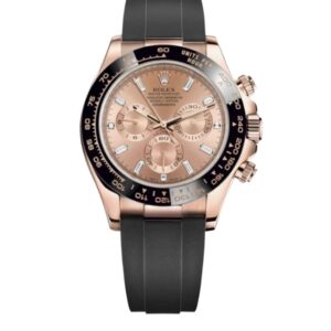 롤렉스 데이토나 40mm 116515LN Rose Gold Rubber Strap Baguette Diamond Pink Dial[CLEAN]