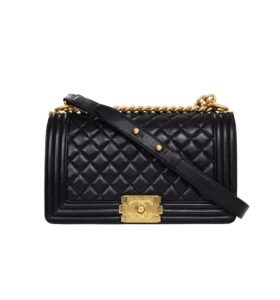 [탑티어/해외배송]샤넬 *정품가죽* 보이 미디엄 플랩 백(블랙/금장/램스킨)
