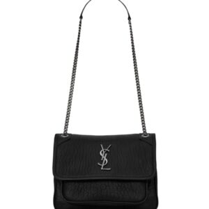 [프리미엄/해외배송]생로랑 그레인 램스킨 니키 베이비(블랙/은장)