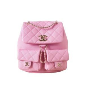 [프리미엄/해외배송]샤넬 듀마 백팩 더블포켓 미디엄(핑크/금장/캐비어)