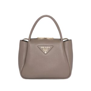 [프리미엄/해외배송]프라다 레더 탑 핸들백(클레이 그레이)