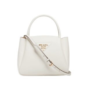 [프리미엄/해외배송]프라다 레더 탑 핸들백(화이트)