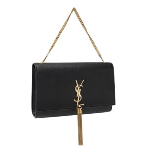 [프리미엄/해외배송]생로랑 케이트 미디엄 태슬 백(블랙/금장)