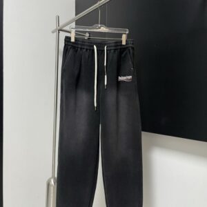 [국내배송]발렌시아가 25FW 워시드 블랙 니트팬츠