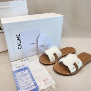 [국내배송]셀린느 트리옹프 뮬 카프스킨 화이트 (최상위버전)