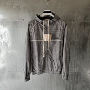 [국내배송]미우미우 체크 테크니컬 패브릭 봄버 자켓