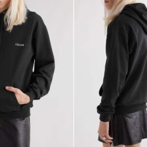 [국내배송]셀린느 시그니처로고 체스트 엠브로이더후드(블랙)