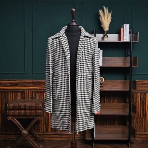 [국내배송]톰브라운 하운드투스 체크 울 코트