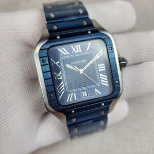 [국내배송]까르띠에 산토스 블루다이얼 블루스트랩