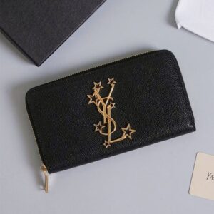 [국내배송]생로랑 케비어 금장 스타 플랩 장지갑