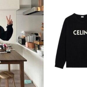 [국내배송]셀린느 리브드 오버사이즈 스웨터(블랙)